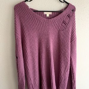 Purple ripped sweater. WORN ONCE